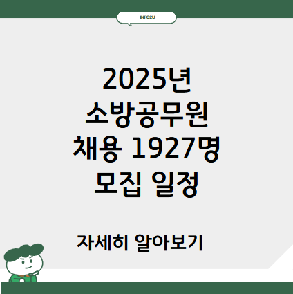 2025년 소방공무원 채용: 1927명 모집 일정