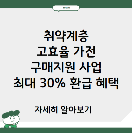 취약계층 고효율 가전 구매지원 사업: 최대 30% 환급 혜택