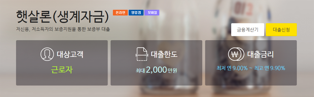 KB저축은행 햇살론 - 생계