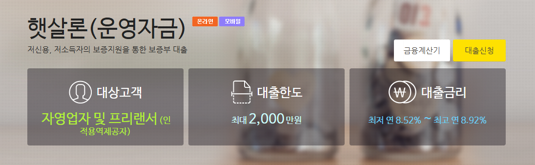 KB저축은행 햇살론 - 운영