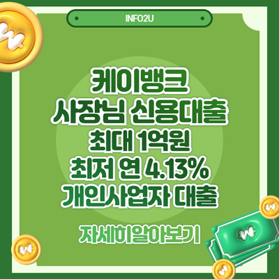 케이뱅크 사장님 신용대출