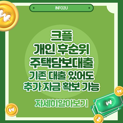 크플 개인 후순위 주택담보대출